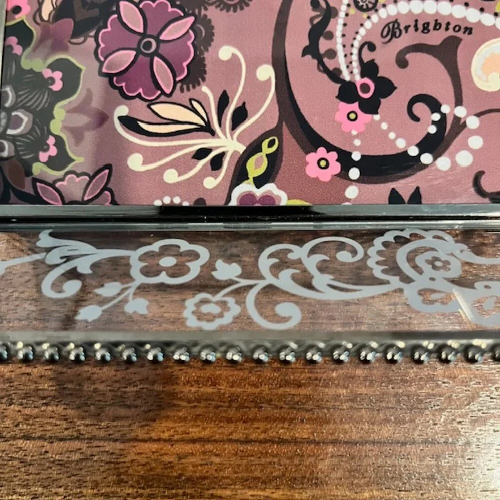 Brighton Glass Paisley Jewelry Trinket Dish Tray
